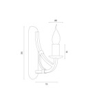 Chandelier wall lamps - Argon LORENZO wall lamp 1 pł. 1x7W (max) black gold 8355 - product 4