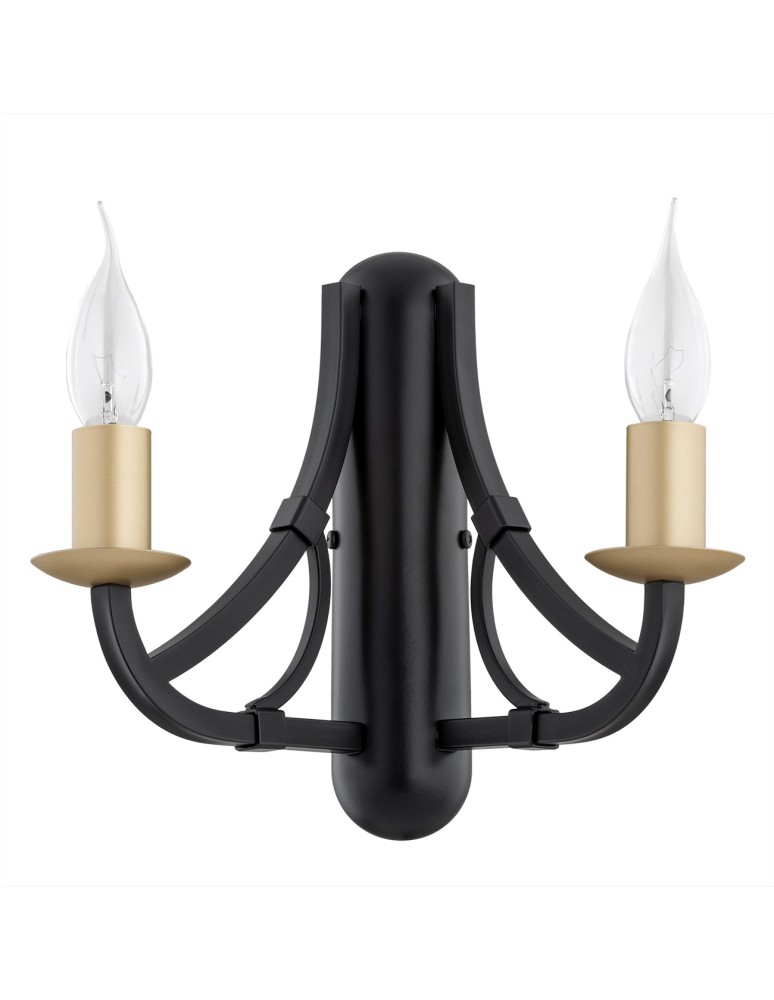 Chandelier wall lamps - Argon LORENZO 2 fl. wall lamp 2x7W (max) black gold 7181 - product kolory-swiatla.pl 2