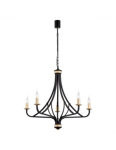 Argon LORENZO 5 fl. chandelier 5x7W (max) black gold 2171
