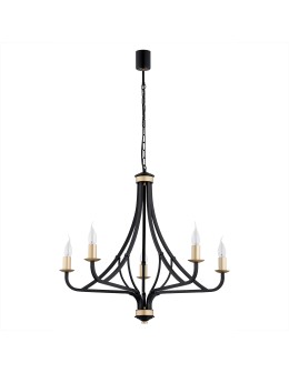 Argon LORENZO żyrandol 5 pł. 5x7W (max) czarny złoty 2171 - produkt 2