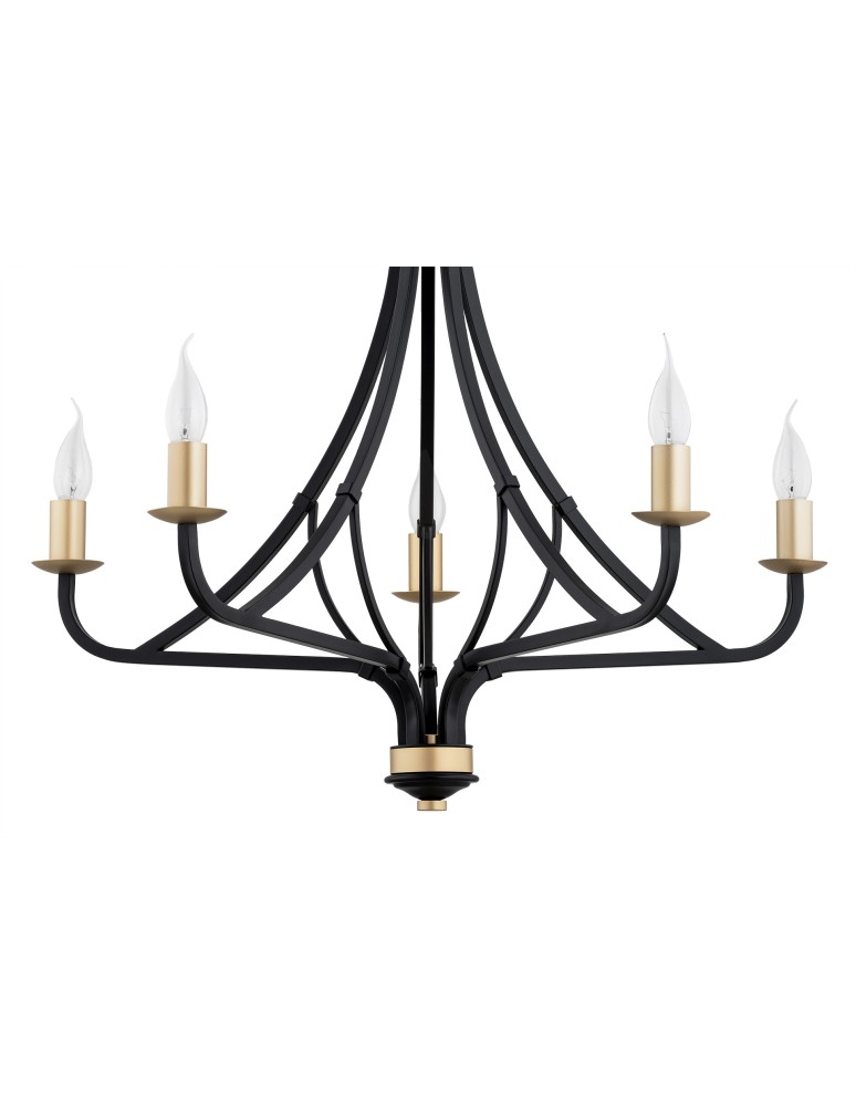 Argon LORENZO żyrandol 5 pł. 5x7W (max) czarny złoty 2171