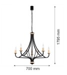 Argon LORENZO żyrandol 5 pł. 5x7W (max) czarny złoty 2171