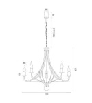 Argon LORENZO żyrandol 5 pł. 5x7W (max) czarny złoty 2171