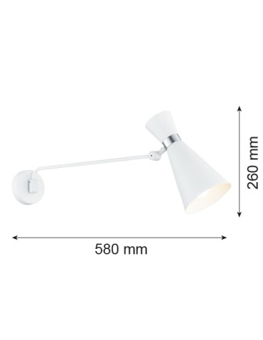 Argon LUKKA wall lamp 1 pł. 1x15W (max) white structure chrome elements 3889 - product 2