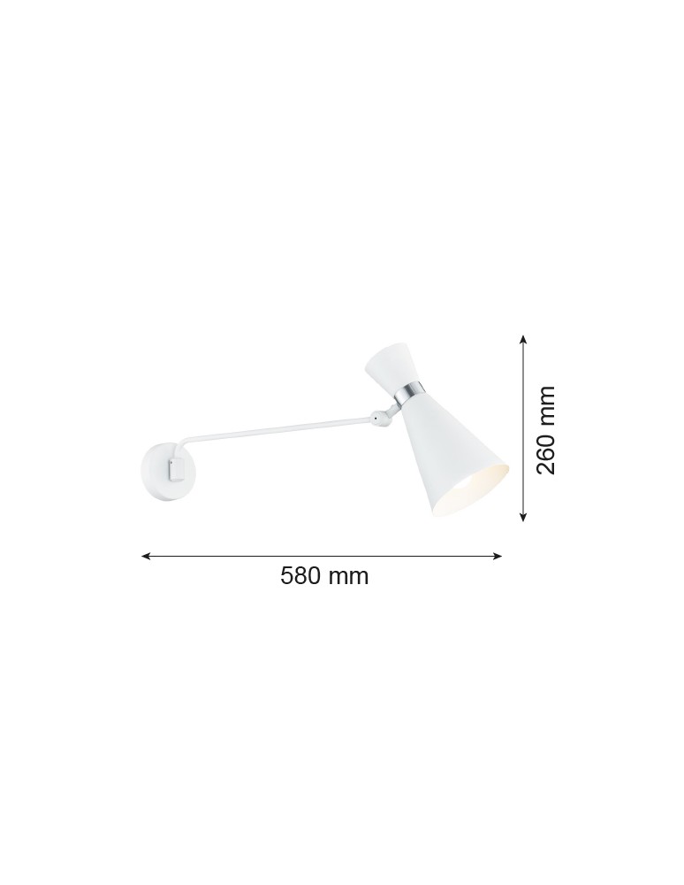 Cantilever wall lamps - Argon LUKKA wall lamp 1 pł. 1x15W (max) white structure chrome elements 3889 - product kolory-swiatla.pl 2