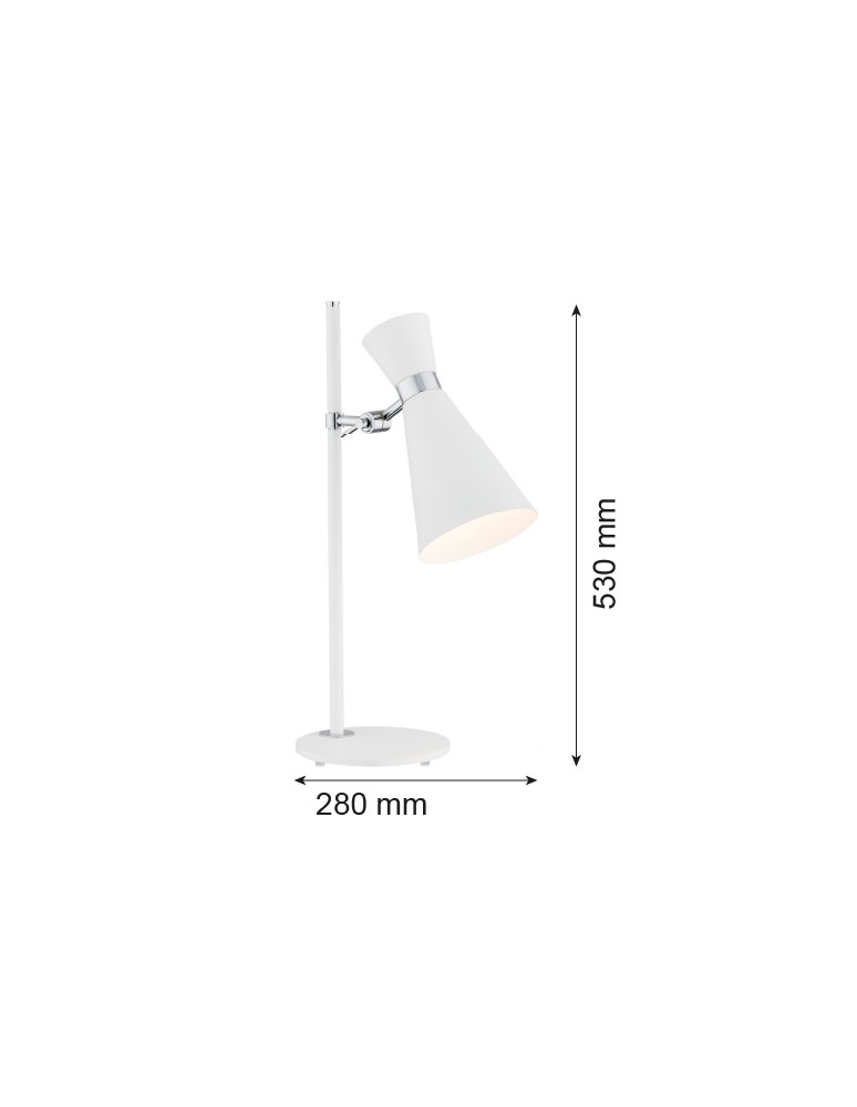 Desk lamps - Argon LUKKA 1-fl. desk lamp 1x15W (max) white structure chrome elements 3890 - product kolory-swiatla.pl 4