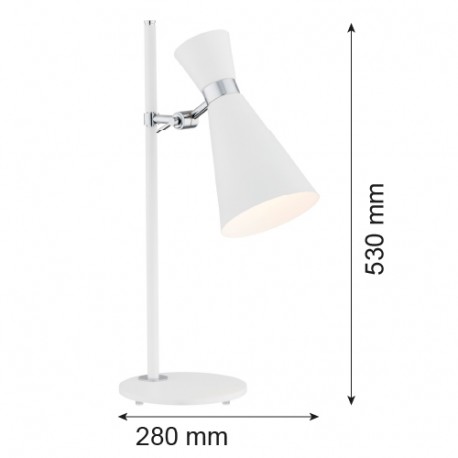 Argon LUKKA lampa biurkowa 1 pł. 1x15W (max) biały struktura elementy chromowane 3890