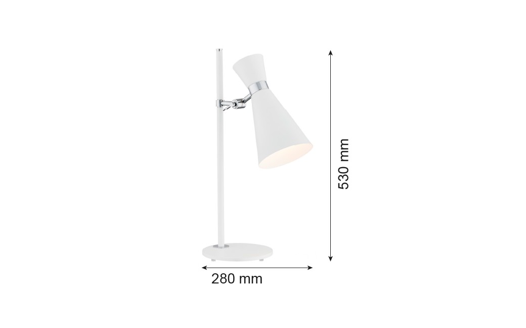Argon LUKKA lampa biurkowa 1 pł. 1x15W (max) biały struktura elementy chromowane 3890