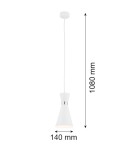 Single pendant lamps - Argon LUKKA pendant lamp 1 pł. 1x15W (max) white structure chrome elements 3892 - product 2
