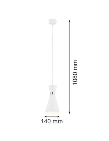 Argon LUKKA pendant lamp 1 pł. 1x15W (max) white structure chrome elements 3892 - product 2