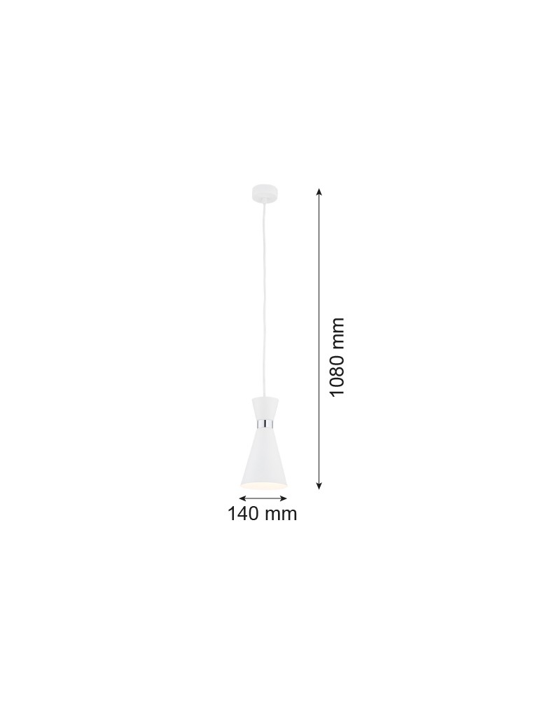 Single pendant lamps - Argon LUKKA pendant lamp 1 pł. 1x15W (max) white structure chrome elements 3892 - product kolory-swiatla.pl 2