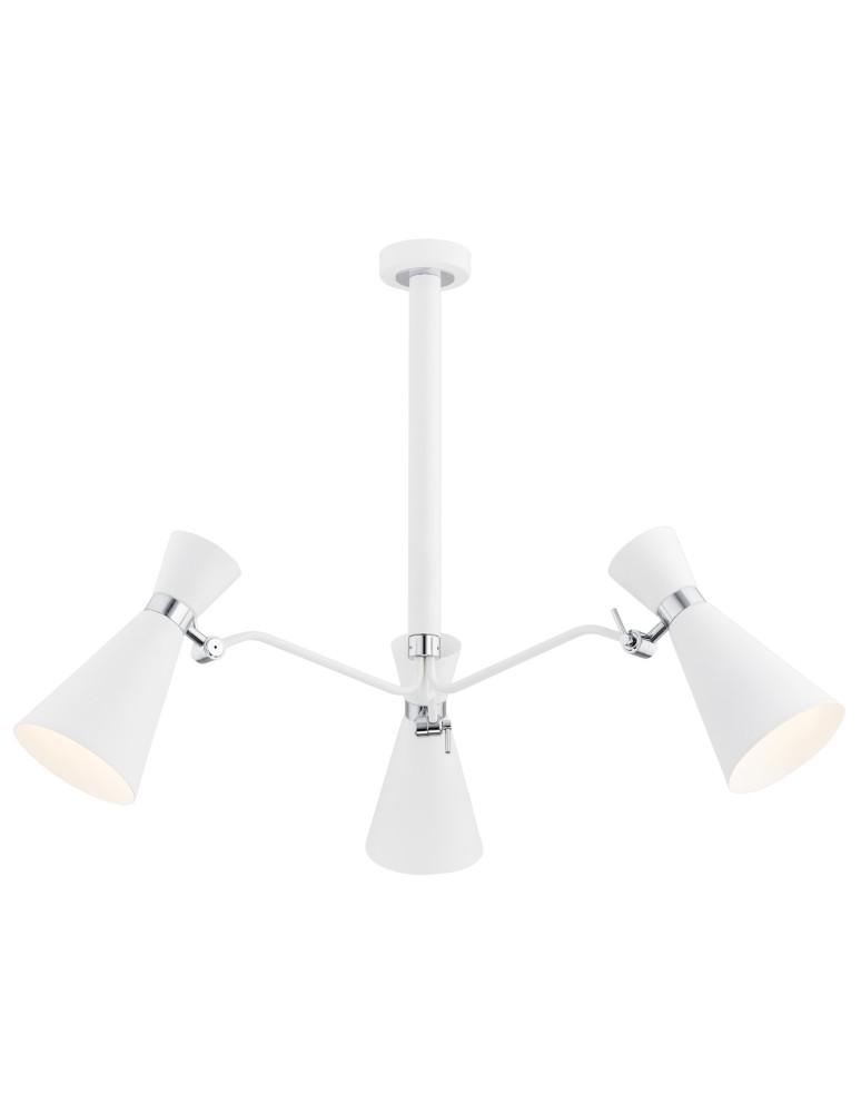 Argon LUKKA żyrandol 3 pł. 3x15W (max) biały struktura elementy chromowane 1379