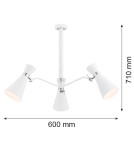 Argon LUKKA żyrandol 3 pł. 3x15W (max) biały struktura elementy chromowane 1379
