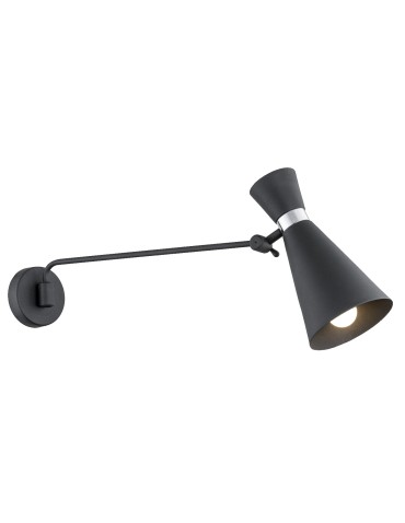 Argon LUKKA wall lamp 1 pł. 1x15W (max) black structure chrome elements 3893