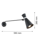 Cantilever wall lamps - Argon LUKKA wall lamp 1 pł. 1x15W (max) black structure chrome elements 3893 - product 2