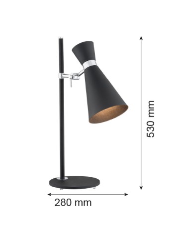 Argon LUKKA lampa biurkowa 1 pł. 1x15W (max) czarny struktura elementy chromowane 3894 - produkt 2