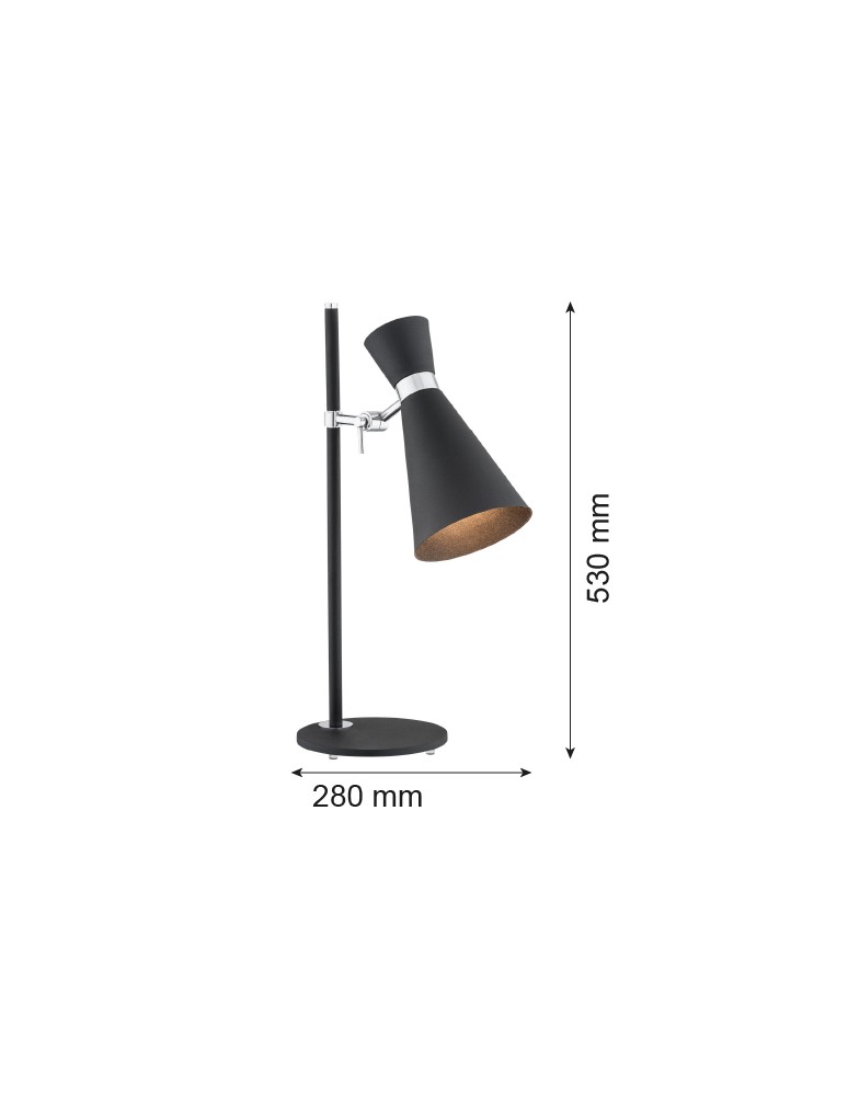 Desk lamps - Argon LUKKA desk lamp 1 pł. 1x15W (max) black structure chrome elements 3894 - product kolory-swiatla.pl 2