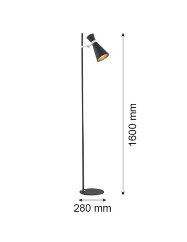 Argon LUKKA lampa podłogowa 1 pł. 1x15W (max) czarny struktura elementy chromowane 3895 - produkt 2