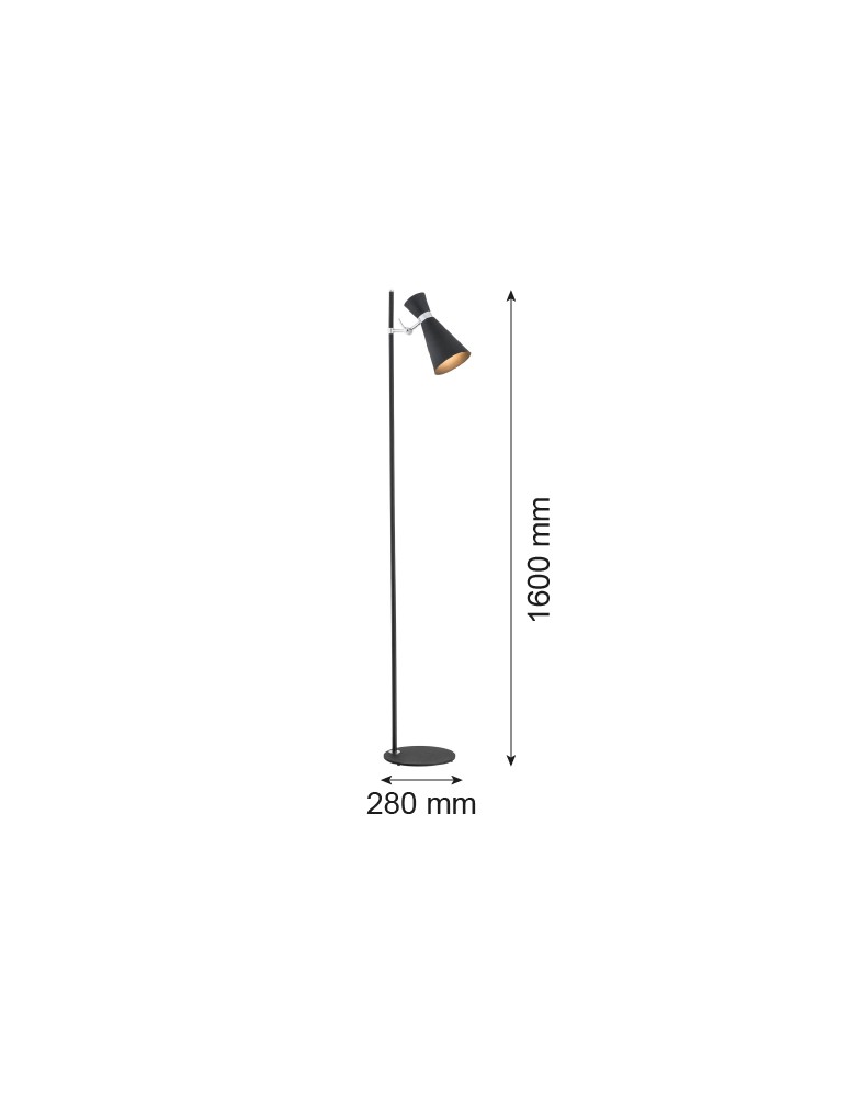 Floor lamps for reading - Argon LUKKA floor lamp 1 pł. 1x15W (max) black structure chrome elements 3895 - product kolory-swiatla.pl 2