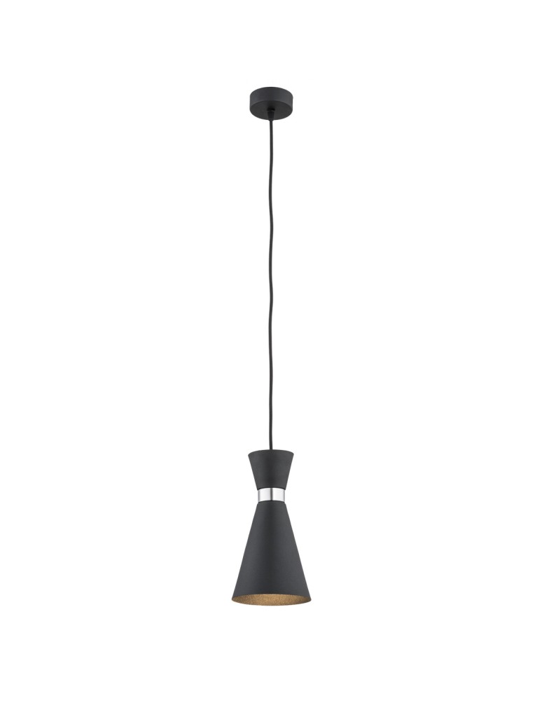 Single pendant lamps - Argon LUKKA pendant lamp 1 pł. 1x15W (max) black structure chrome elements 3896 - product kolory-swiatla.pl 1