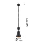 Single pendant lamps - Argon LUKKA pendant lamp 1 pł. 1x15W (max) black structure chrome elements 3896 - product 2
