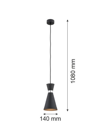 Argon LUKKA pendant lamp 1 pł. 1x15W (max) black structure chrome elements 3896 - product 2