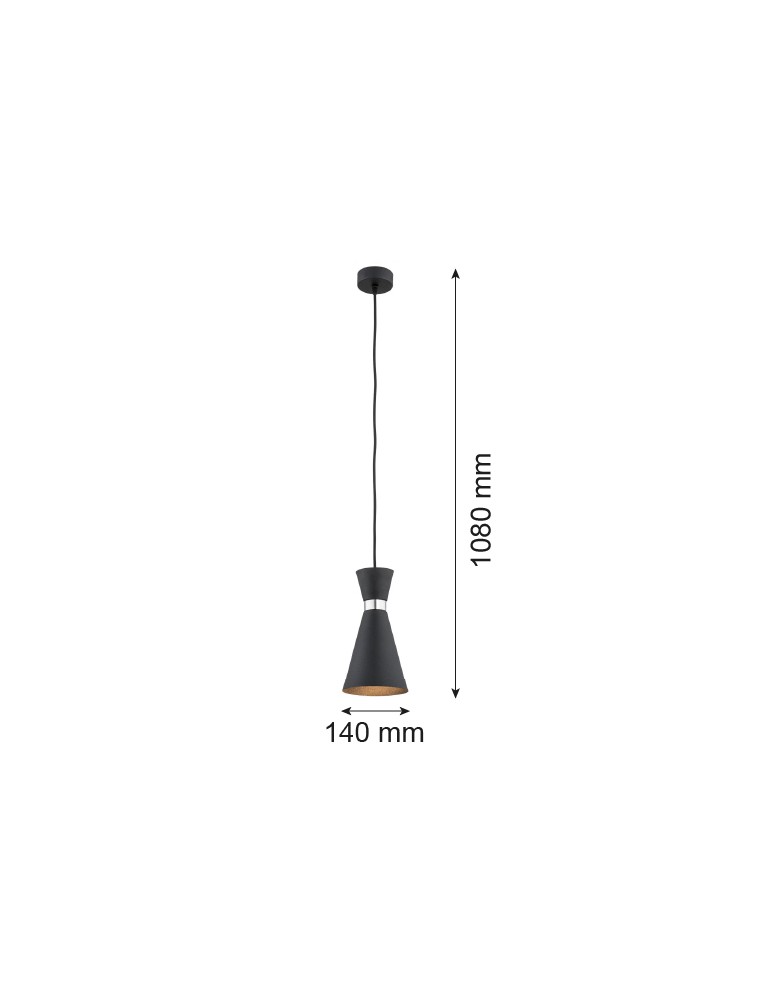 Single pendant lamps - Argon LUKKA pendant lamp 1 pł. 1x15W (max) black structure chrome elements 3896 - product kolory-swiatla.pl 2