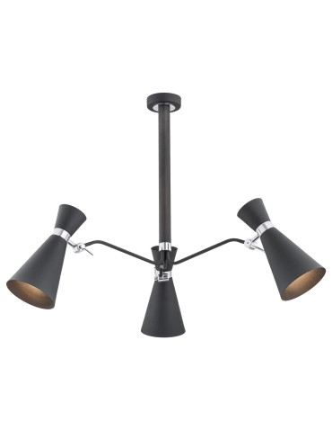 Argon LUKKA 3 fl. chandelier 3x15W (max) black structure chrome elements 1380