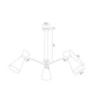 Argon LUKKA żyrandol 3 pł. 3x15W (max) czarny struktura elementy chromowane 1380