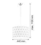Lamps for childrens room - Argon MAGIC pendant lamp 1 pł. 1x15W (max) white with gray stars chrome elements 4133 - product 2