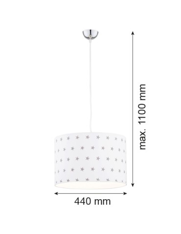 Argon MAGIC pendant lamp 1 pł. 1x15W (max) white with gray stars chrome elements 4133 - product 2