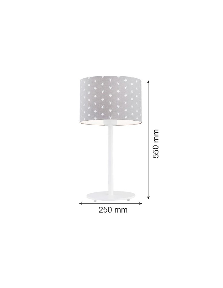 Table lamps - Argon MAGIC 1-fl. table lamp 1x15W (max) gray with white stars white structure 4126 - product kolory-swiatla.pl 4