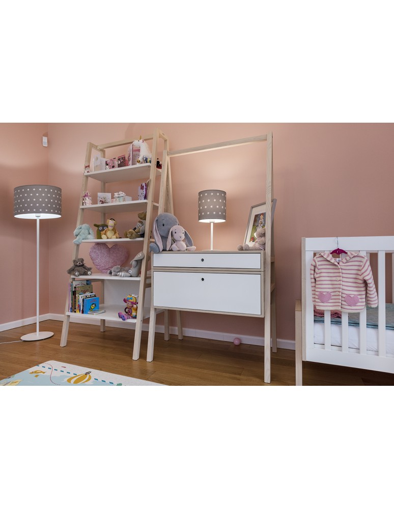 Floor lamps with lampshade - Argon MAGIC 1-fl. floor lamp 1x15W (max) gray with white stars white structure 4130 - product kolory-swiatla.pl 2