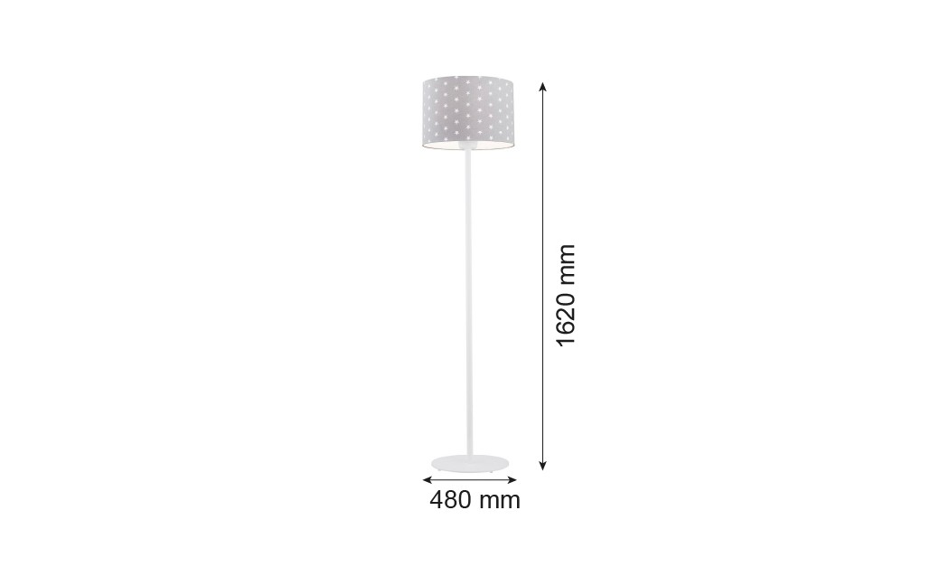 Argon MAGIC lampa podłogowa 1 pł. 1x15W (max) szary w białe gwiazdki biały struktura 4130