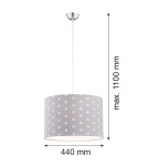 Lamps for childrens room - Argon MAGIC pendant lamp 1 pł. 1x15W (max) gray with white stars chrome elements 4134 - product 2