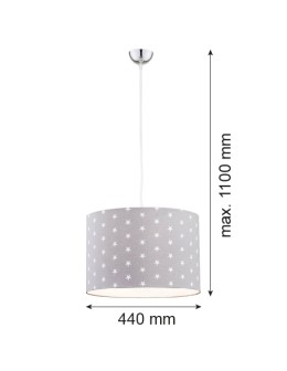 Argon MAGIC lampa wisząca 1 pł. 1x15W (max) szary w białe gwiazdki elementy chromowane 4134 - produkt 2