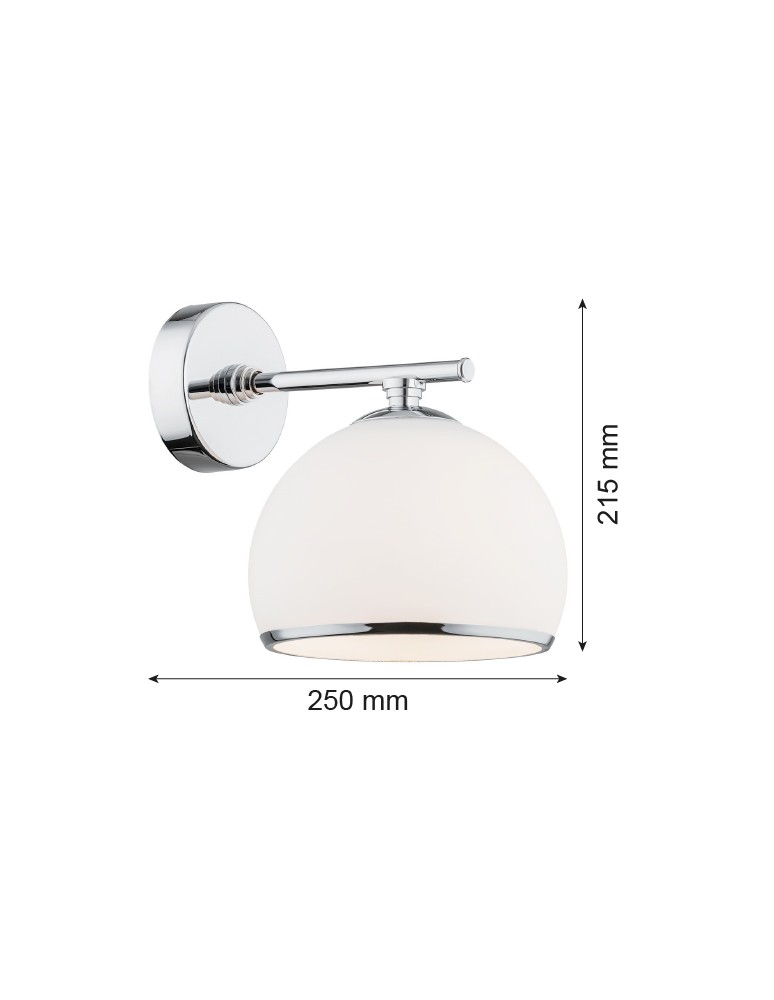 Argon MARBELLA kinkiet 1 pł. 1x15W (max) opal mat chrom 4254