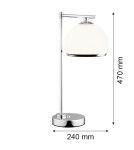 Desk lamps - Argon MARBELLA PLUS 1 fl. table lamp 1x15W (max) opal matt chrome 8121 - product 2
