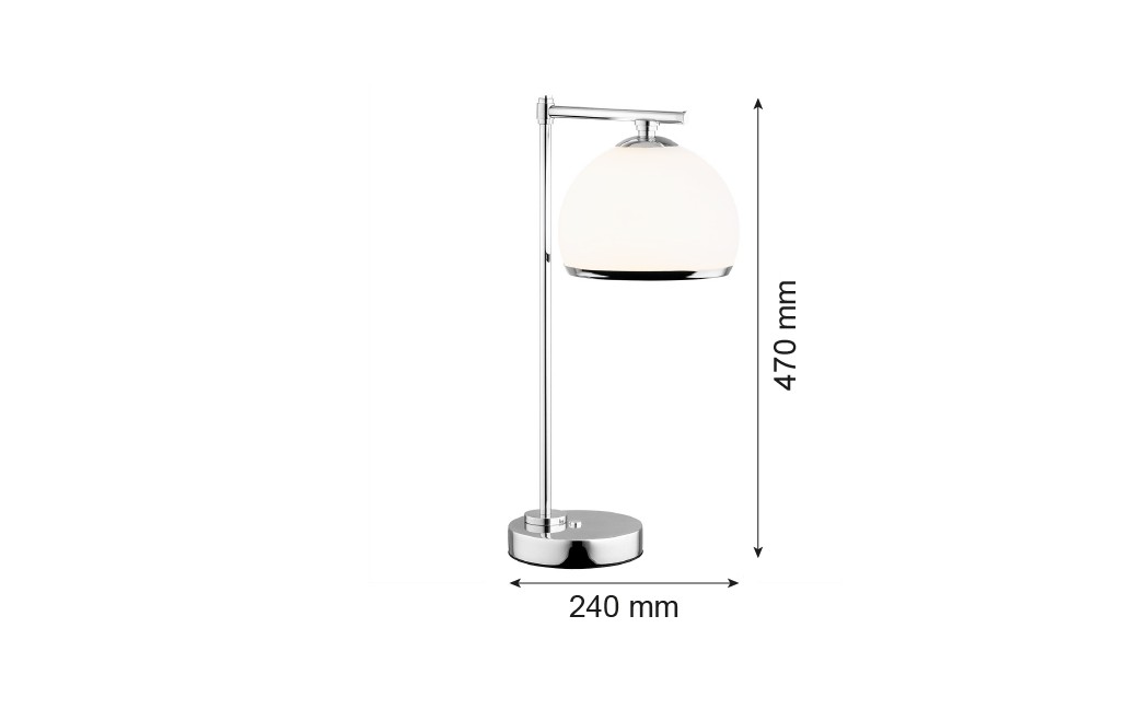 Argon MARBELLA PLUS lampa stołowa 1 pł. 1x15W (max) opal mat chrom 8121