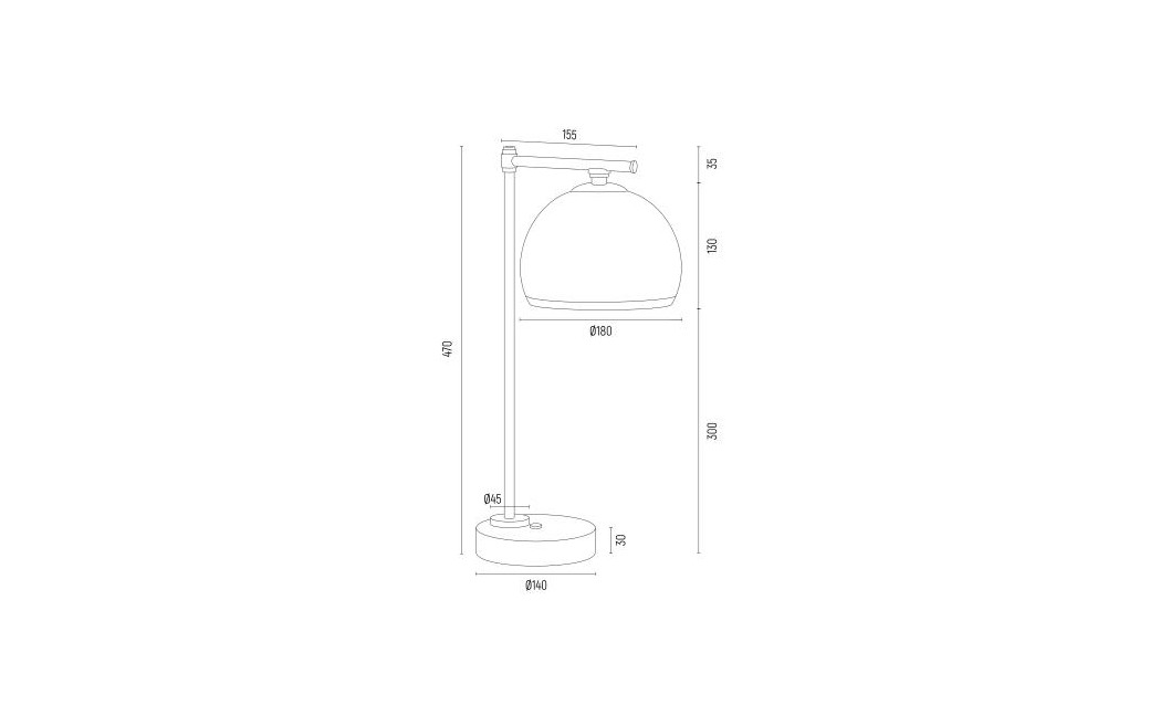Argon MARBELLA PLUS lampa stołowa 1 pł. 1x15W (max) opal mat chrom 8121