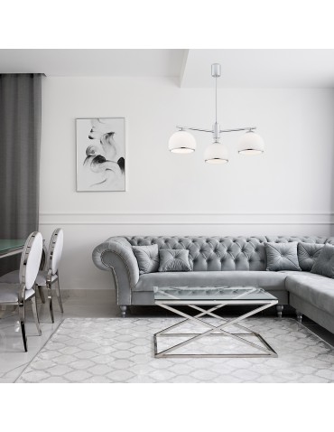 Argon MARBELLA 3 fl. chandelier 3x15W (max) opal matt chrome 1487 - product 2