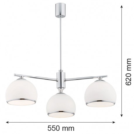 Argon MARBELLA żyrandol 3 pł. 3x15W (max) opal mat chrom 1487