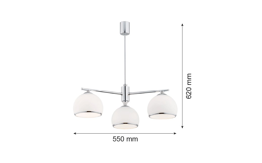 Argon MARBELLA żyrandol 3 pł. 3x15W (max) opal mat chrom 1487
