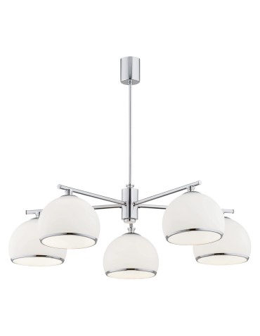 Argon MARBELLA 5 fl. chandelier 5x15W (max) opal matt chrome 2087