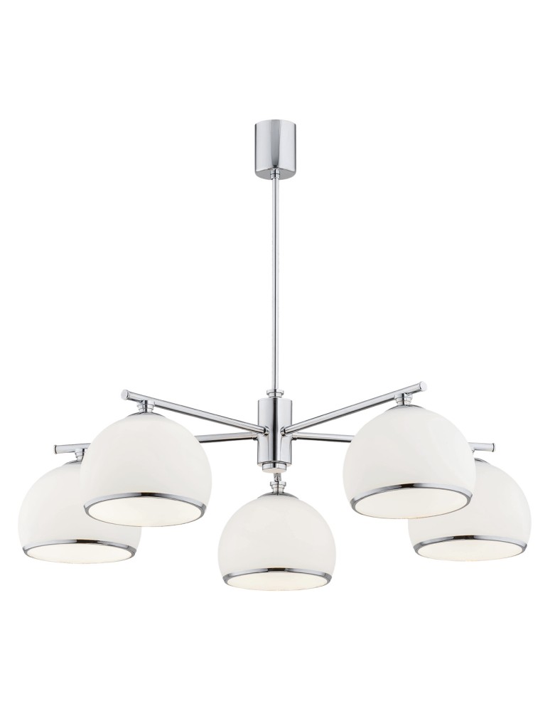 Chandeliers - Argon MARBELLA 5 fl. chandelier 5x15W (max) opal matt chrome 2087 - product kolory-swiatla.pl 1