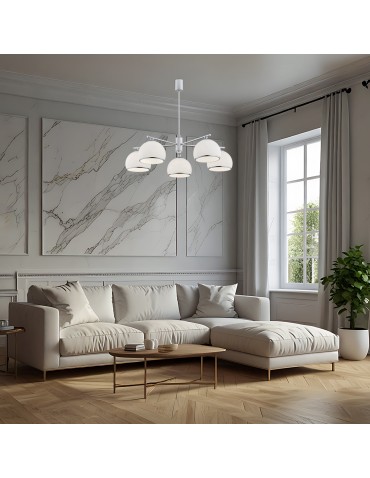Argon MARBELLA żyrandol 5 pł. 5x15W (max) opal mat chrom 2087 - produkt 2