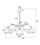 Chandeliers - Argon MARBELLA 5 fl. chandelier 5x15W (max) opal matt chrome 2087 - product 4