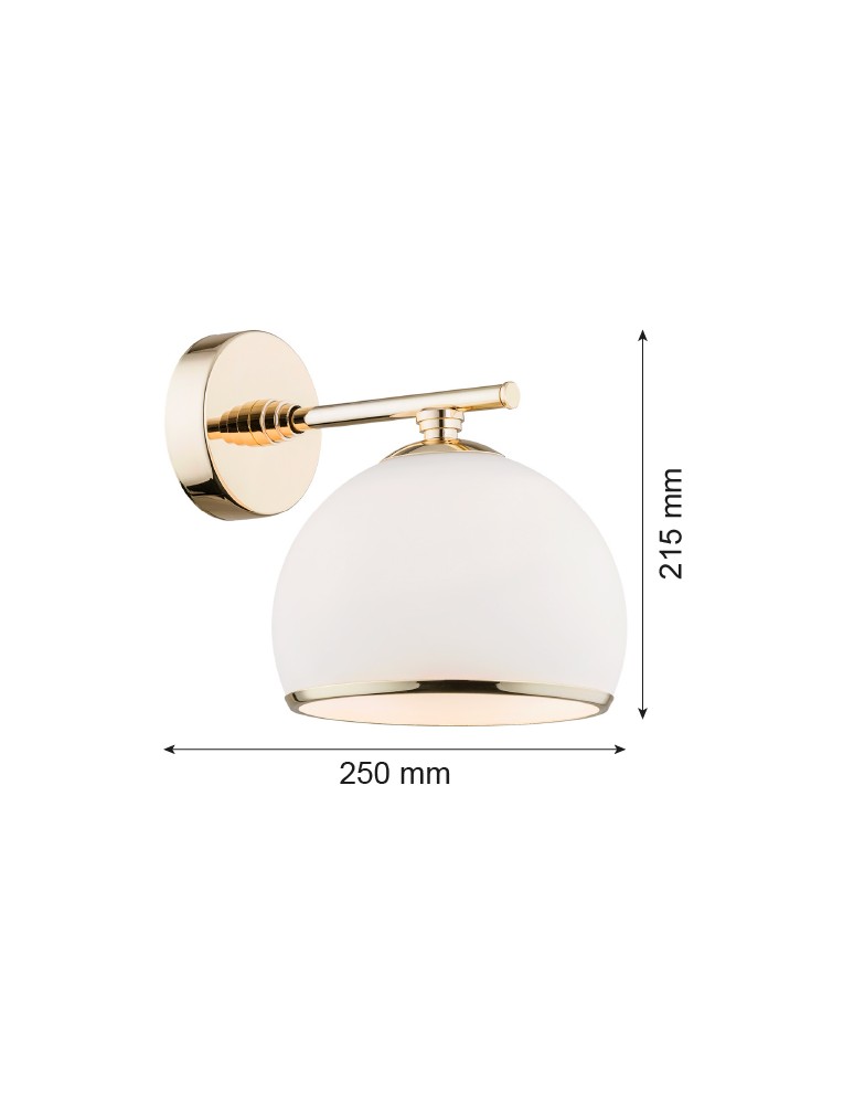 Argon MARBELLA kinkiet 1 pł. 1x15W (max) opal mat mosiądz 4255