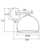 Argon MARBELLA kinkiet 1 pł. 1x15W (max) opal mat mosiądz 4255