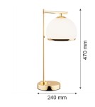 Desk lamps - Argon MARBELLA PLUS 1 fl. table lamp 1x15W (max) opal mat brass 8120 - product 2